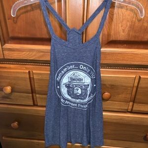Medium blue Smokey the bear tank top